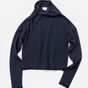 Alabama Chanin Black Waffle Sweatshirt S/M